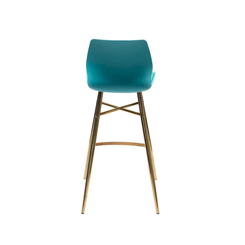 Tabourets de bar Porthos Home Calix lot de 2, cuir PU, pieds chromés dorés