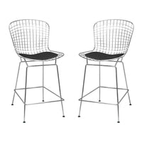 Tabouret de comptoir en fil de chrome du milieu du siècle (Lot de 2) - N/A