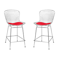 Tabouret de comptoir en fil de chrome du milieu du siècle (Lot de 2) - N/A