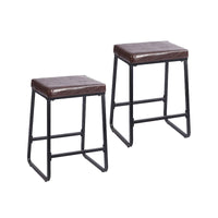 Porthos Home Selma, lot de 2 tabourets de comptoir, cuir PU, pieds en fer