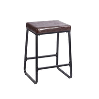 Porthos Home Selma, lot de 2 tabourets de comptoir, cuir PU, pieds en fer