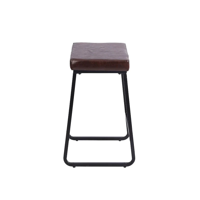 Porthos Home Selma, lot de 2 tabourets de comptoir, cuir PU, pieds en fer