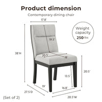 Furniture of America Zibo - Chaises d'appoint contemporaines rembourrées (lot de 2)