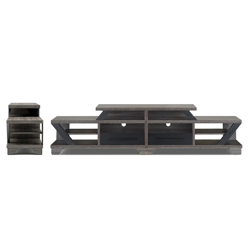 Meuble TV étagère ouverte à niveaux DH BASIC Modern Gray 82 par Denhour