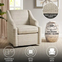 Madison Park Benton Fauteuil coulissant pivotant 360 degrés tan