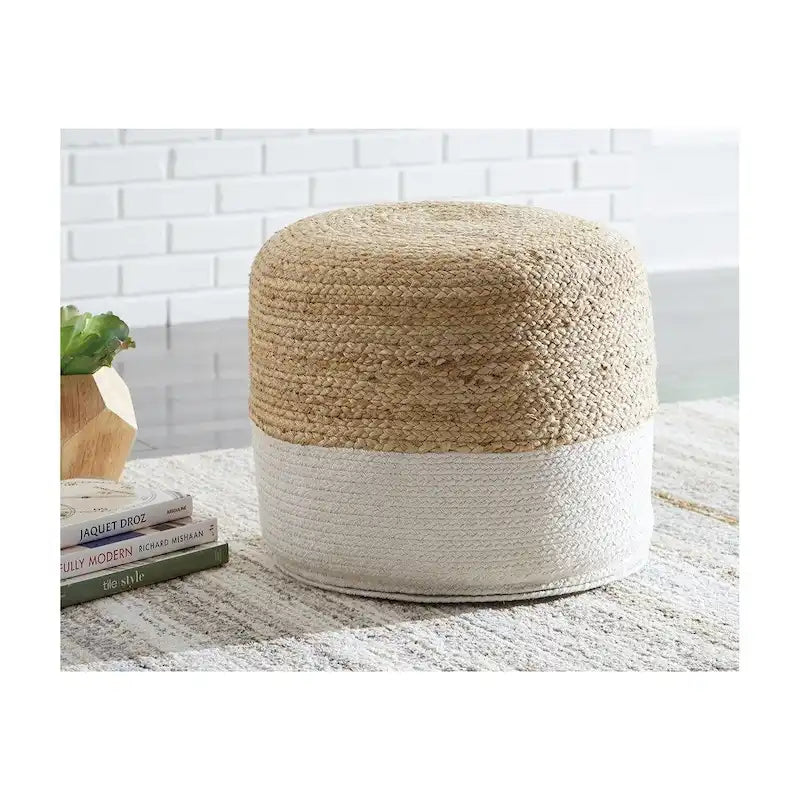 Sweed Valley pouf naturel/blanc