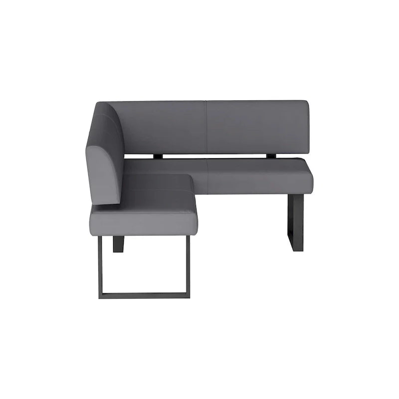 Ensemble de salle à manger 3 pièces Somette Lillian gris brillant avec table, coin-repas et banc