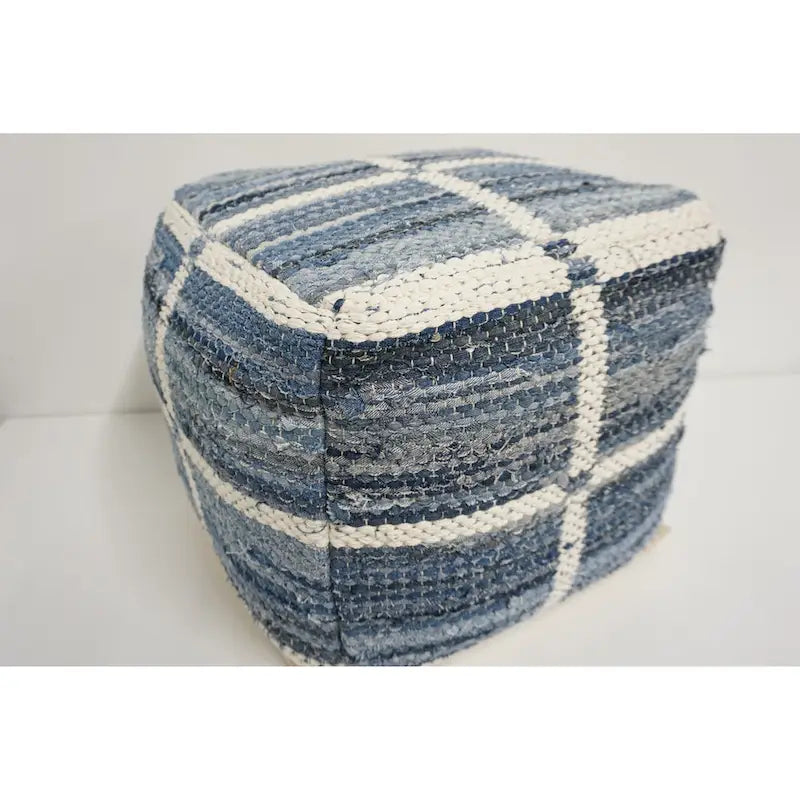 Home&Manor pouf Marinez en laine et coton