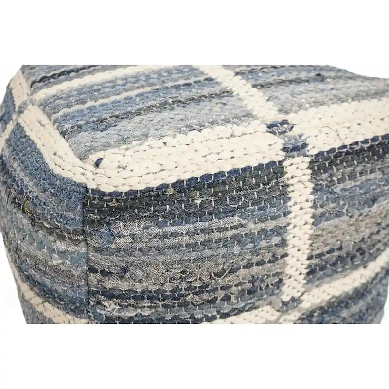 Home&Manor pouf Marinez en laine et coton