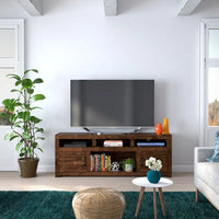 Console meuble TV Bridgevine Home Sausalito 72 pouces pour TV jusqu'à 85 pouces, sans assemblage requis, finition whiskey