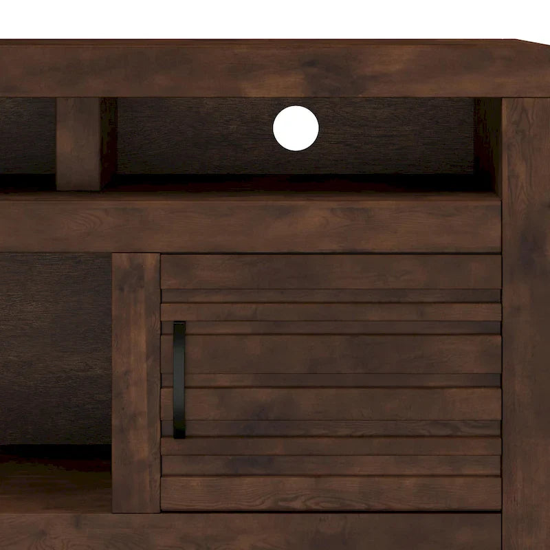 Console meuble TV Bridgevine Home Sausalito 72 pouces pour TV jusqu'à 85 pouces, sans assemblage requis, finition whiskey
