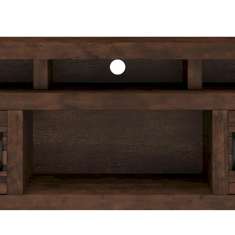 Meuble TV Bridgevine Home Sausalito 72 pouces pour téléviseurs jusqu'à 85 pouces, aucun assemblage requis, finition Whiskey