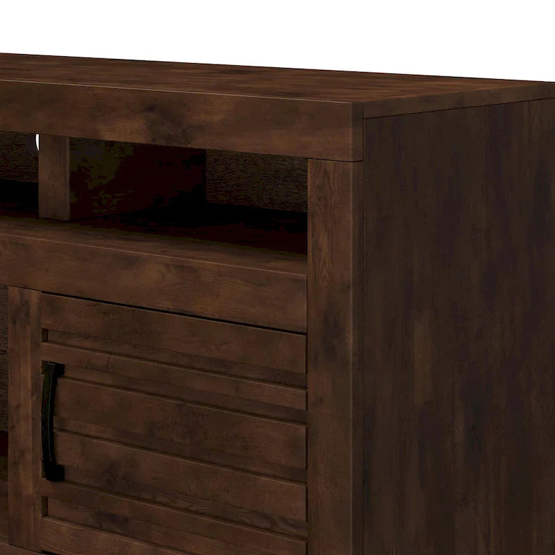Console meuble TV Bridgevine Home Sausalito 72 pouces pour TV jusqu'à 85 pouces, sans assemblage requis, finition whiskey