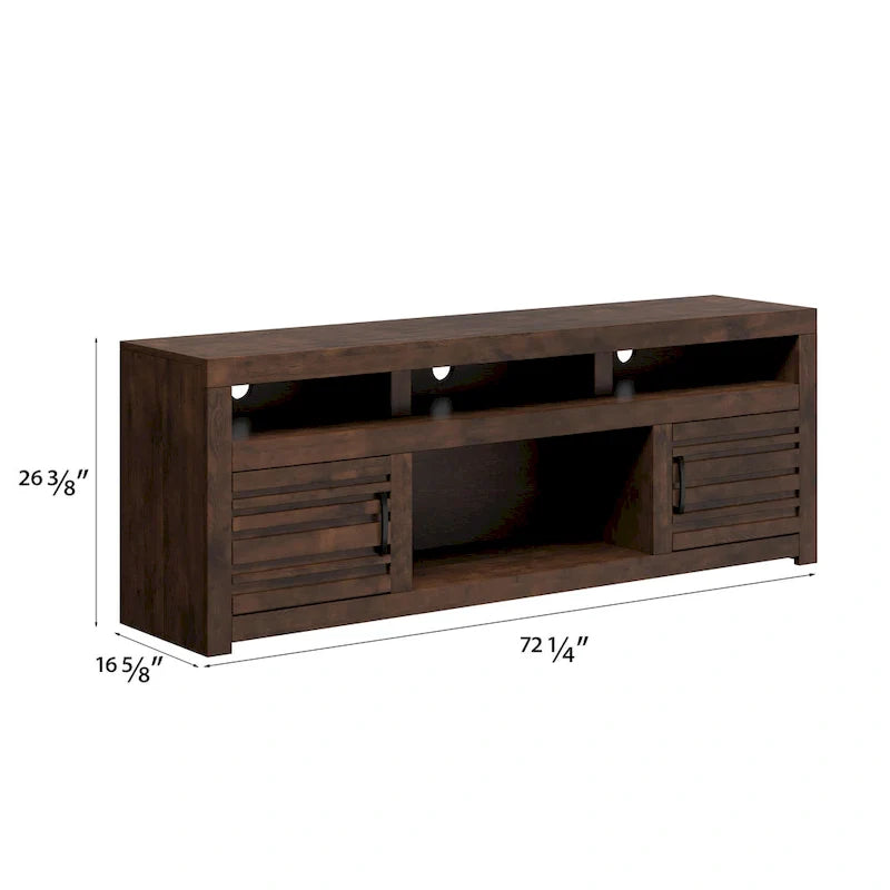 Console meuble TV Bridgevine Home Sausalito 72 pouces pour TV jusqu'à 85 pouces, sans assemblage requis, finition whiskey