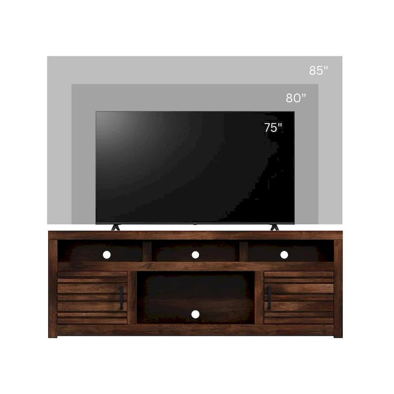 Console meuble TV Bridgevine Home Sausalito 72 pouces pour TV jusqu'à 85 pouces, sans assemblage requis, finition whiskey