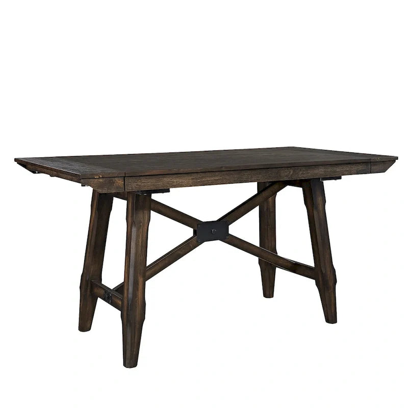 Double Bridge - Ensemble de table de rassemblement châtaignier foncé
