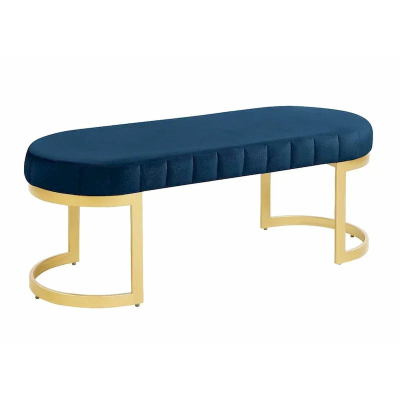 Morden Fort banc contemporain, banc rembourré en velours avec pieds en métal pour entrée, chambre, salon