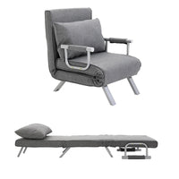 HOMCOM Petit canapé futon avec surface de couchage rabattable confortable pour invités, angles de dossier réglables & design élégant