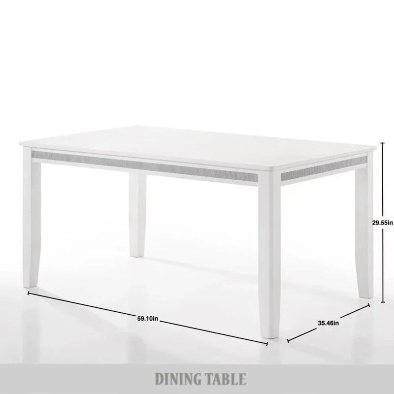 Ensemble de salle à manger luxueux 7 pièces à bandes diamant en cristal CraftPorch