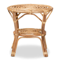 Table basse Cariel en rotin naturel marron style bohème moderne