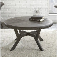 Table basse industrielle en bois gris et métal Avilla Steve Silver