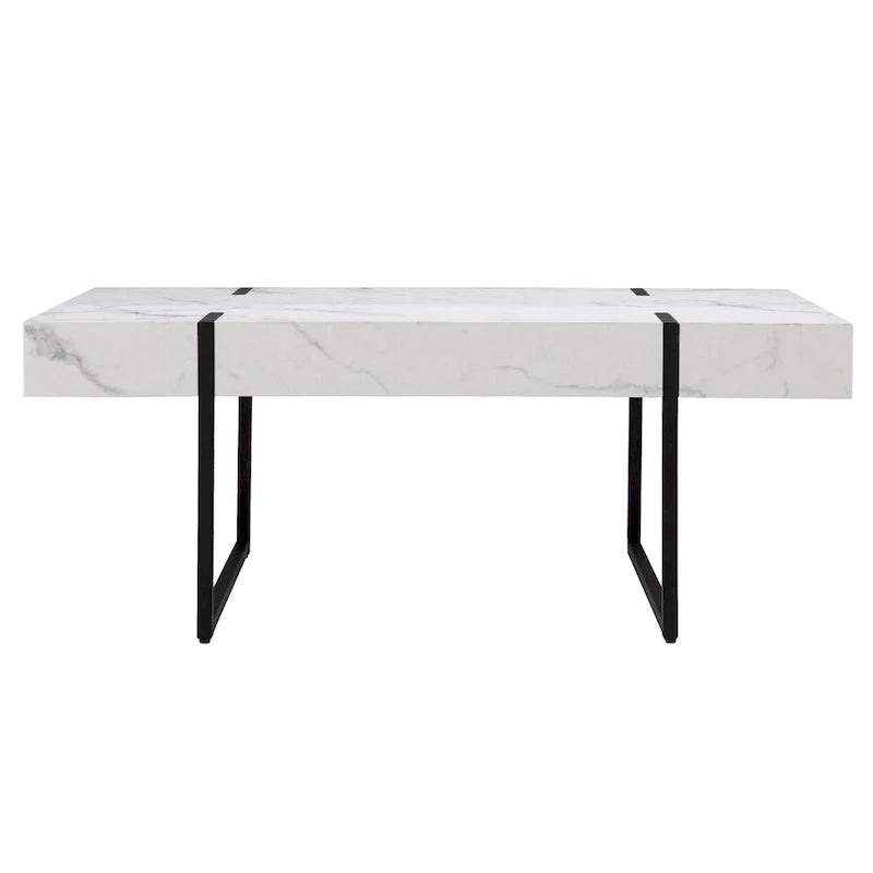 Table basse moderne Kiernan en faux marbre par SEI Furniture