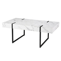 Table basse moderne Kiernan en faux marbre par SEI Furniture