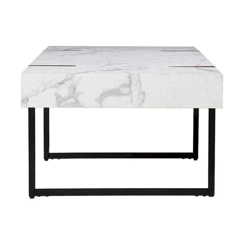 Table basse moderne Kiernan en faux marbre par SEI Furniture