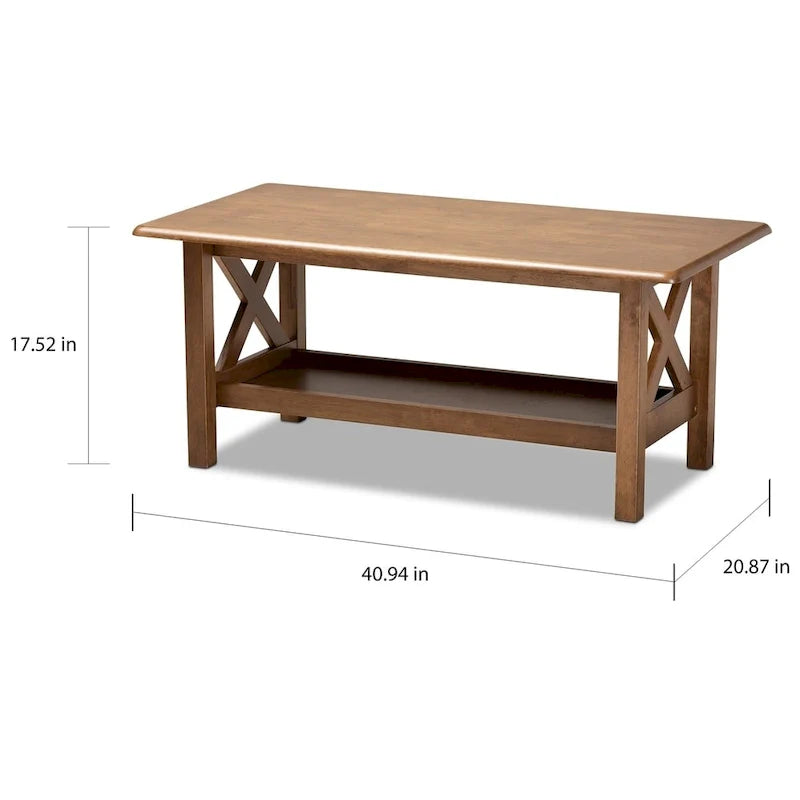 Table basse Copper Grove Ruanbay brun noyer