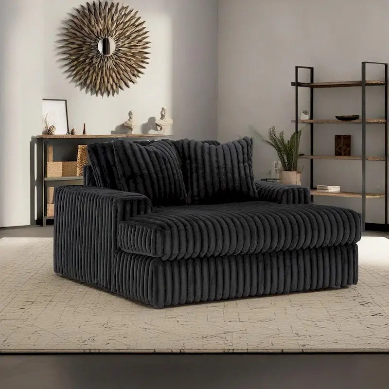 Méridienne Surdimensionnée Roundhill Furniture Azulu, avec Porte-Gobelets et Chargement USB