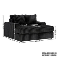 Méridienne Surdimensionnée Roundhill Furniture Azulu, avec Porte-Gobelets et Chargement USB