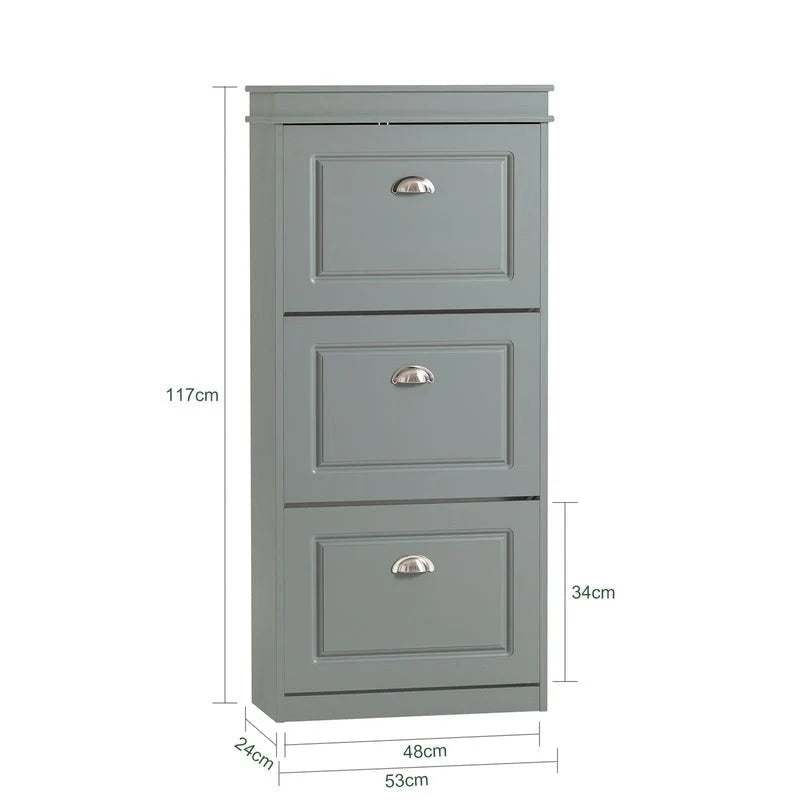 SoBuy FSR94-W, Meuble à Chaussures Commode de Rangement à 3 Tiroirs Étagère à Chaussures