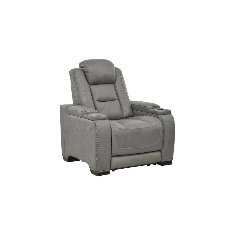 Fauteuil Inclinable Électrique Contemporain The Man-Den avec Appui-Tête Réglable, Gris Tourterelle