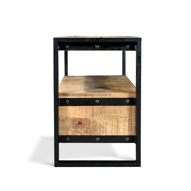 Meuble TV Timbergirl en bois recyclé avec tiroirs doubles - 40x16x24