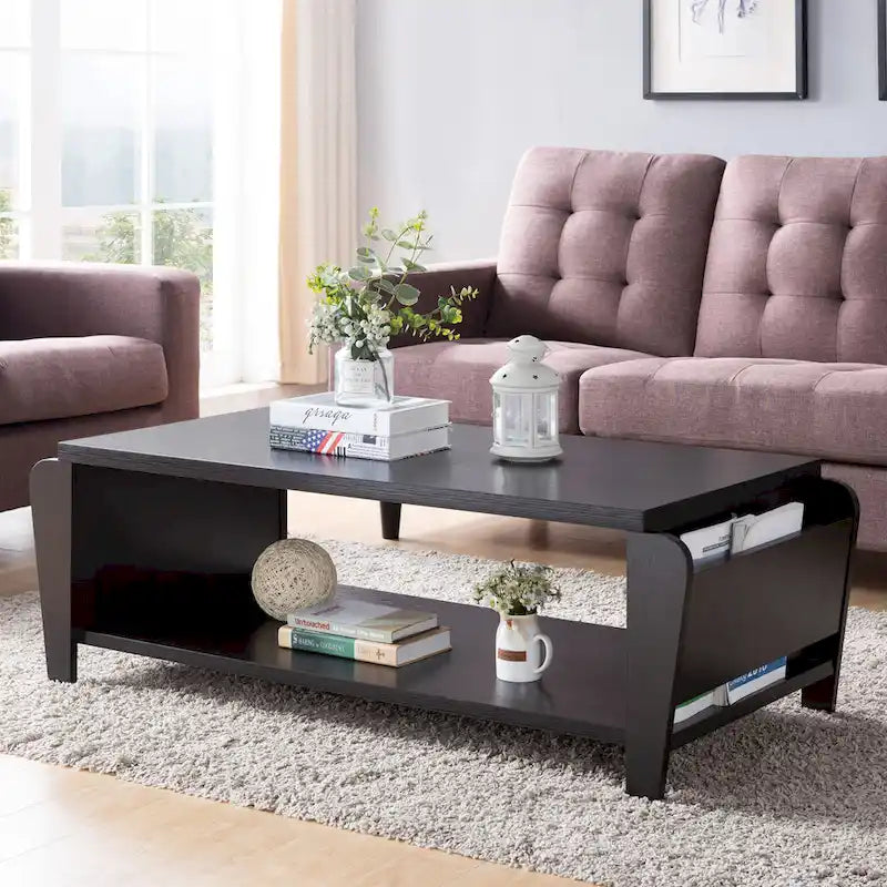 Table basse 1 étagère contemporaine marron 56 pouces Rafi par Furniture of America