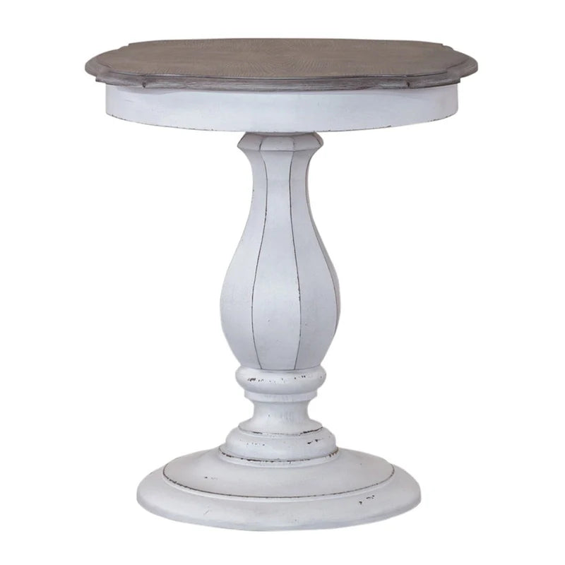 Table d'appoint ronde Magnolia Manor blanc antique
