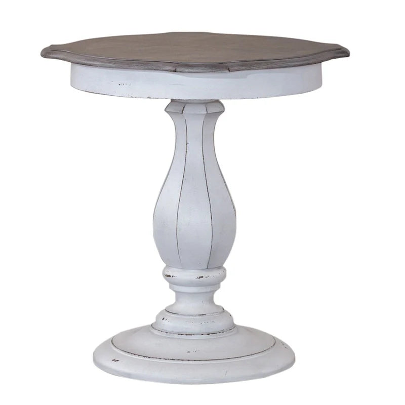 Table d'appoint ronde Magnolia Manor blanc antique