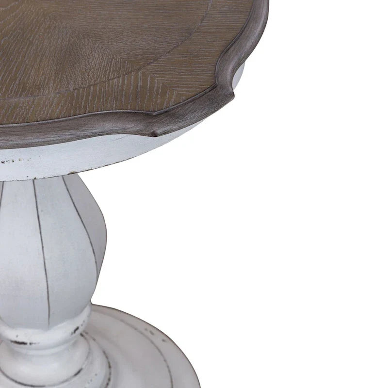 Table d'appoint ronde Magnolia Manor blanc antique