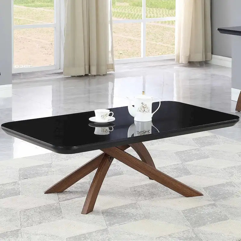 Table basse Somette Emerson en verre noir élégant