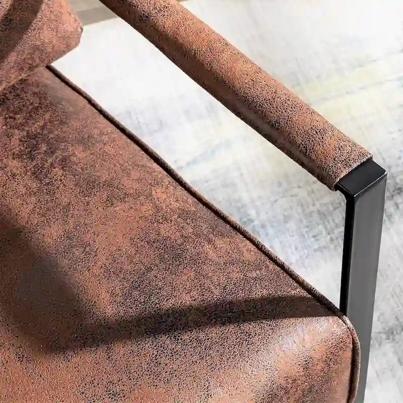 Chaise à accoudoirs en métal rembourrée en polyuréthane/microfibre Hosam 25.4 de US Pride Furniture
