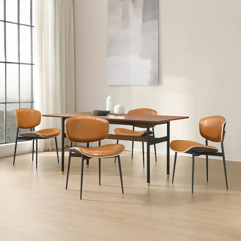 Art Leon Chaises de salle à manger modernes en bois cintré (lot de 2)