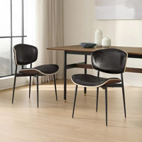 Art Leon Chaises de salle à manger modernes en bois cintré (lot de 2)