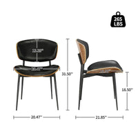 Art Leon Chaises de salle à manger modernes en bois cintré (lot de 2)