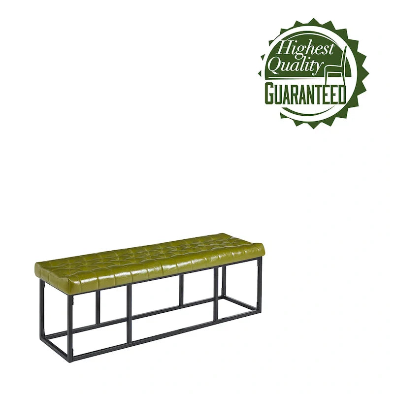 Banc d'appoint en similicuir Ellie Porthos Home avec base en métal