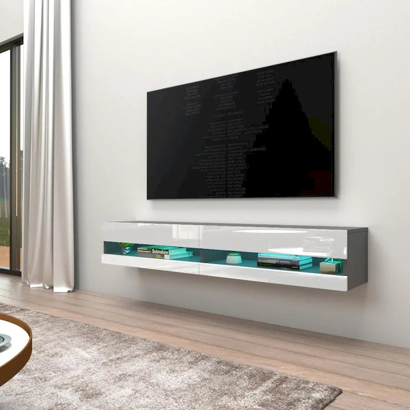 Meuble TV suspendu mural flottant Vigo 180 de 71 pouces
