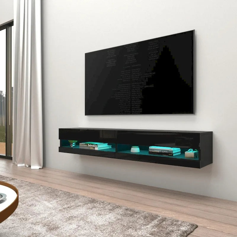 Meuble TV suspendu mural flottant Vigo 180 de 71 pouces