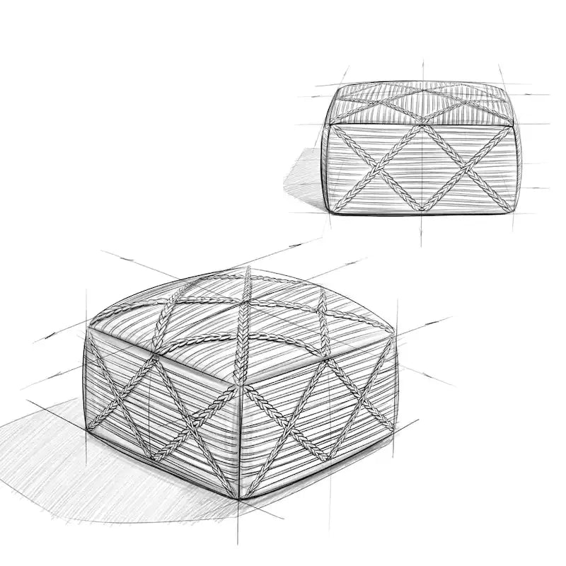 WYNDENHALL Pouf carré Woodley