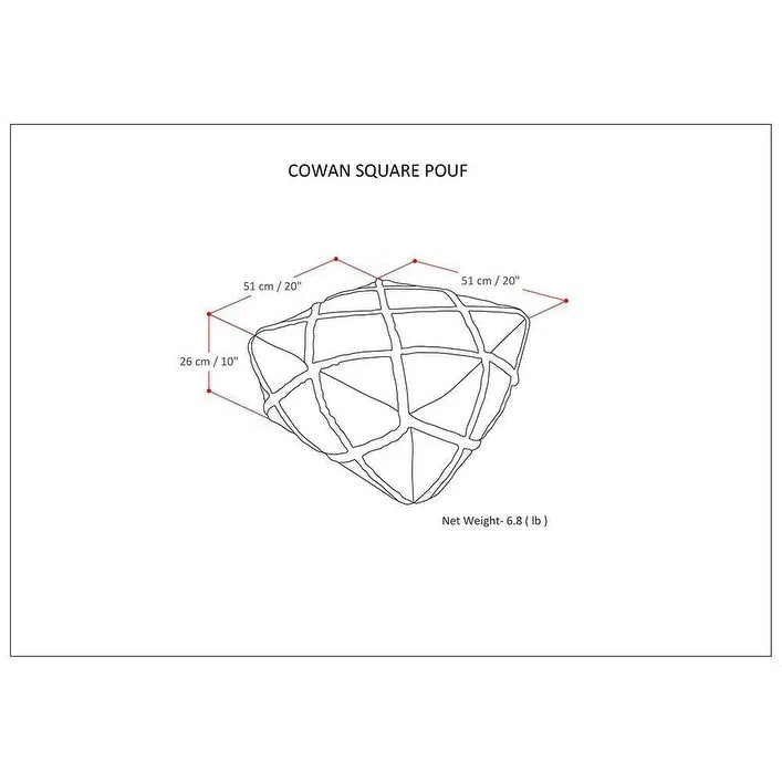 WYNDENHALL Woodley pouf carré