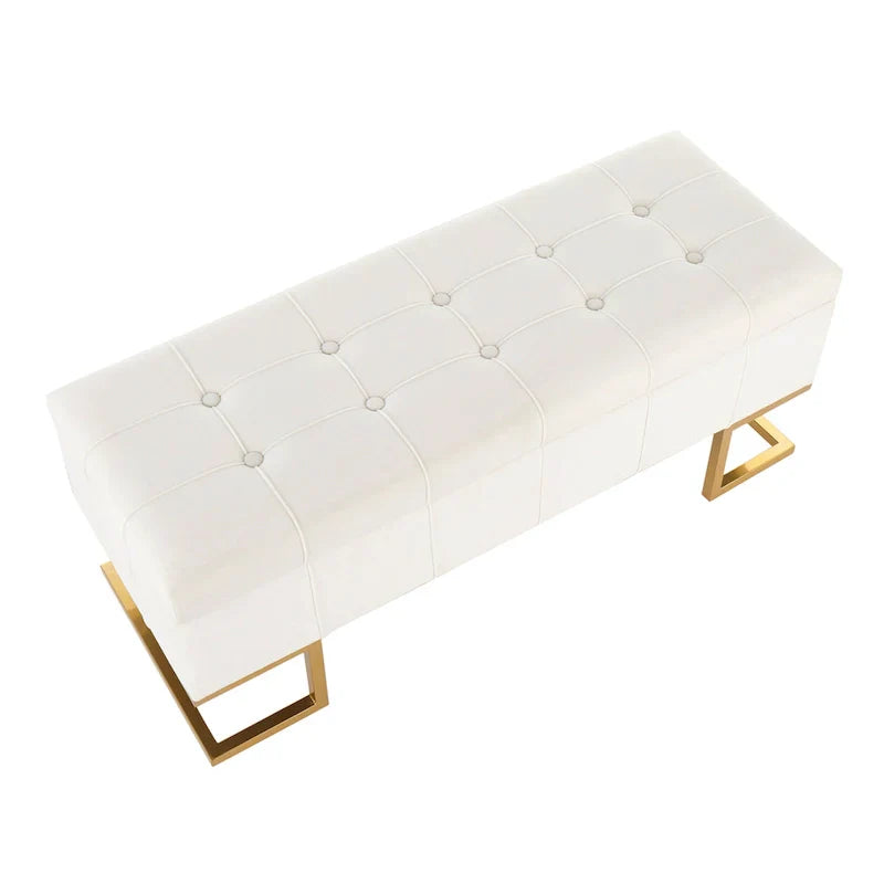Banc de rangement en velours Silver Orchid Crossgar avec couvercle à charnière