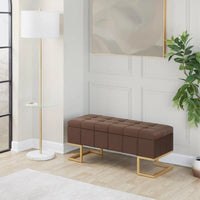 Banc de rangement en velours Silver Orchid Crossgar avec couvercle à charnière